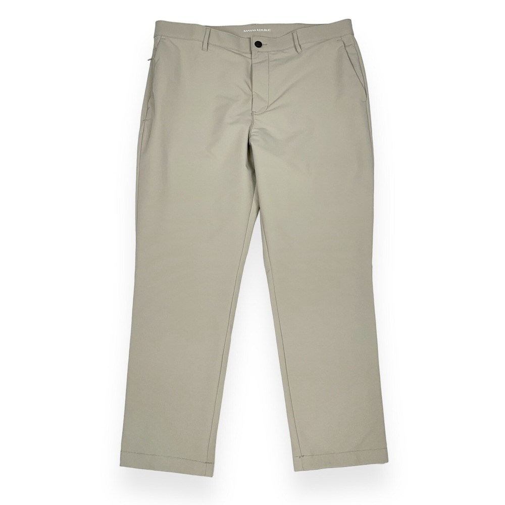Banana Republic Pants‎ Size 38x29 Men Performance Beige Brown Fog Straight Leg